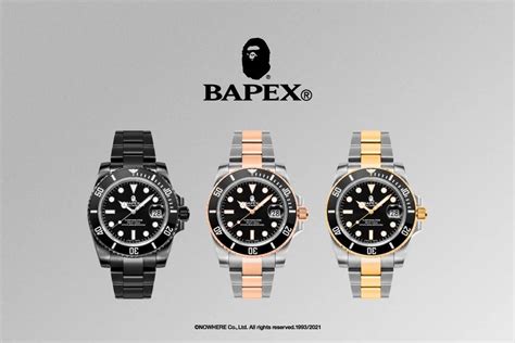 bapex rose gold watch